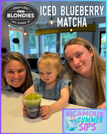 Blondies Sicamous BC Iced Blueberry Matcha