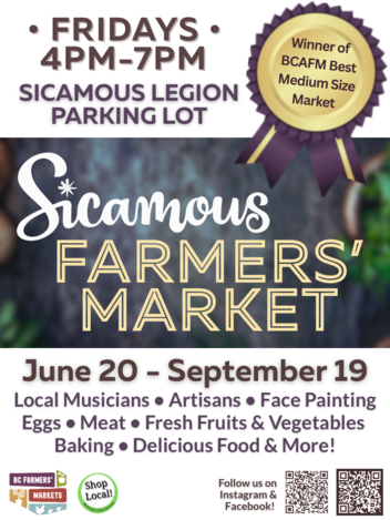 Sicamous British Columbia Farmers' Market every Friday during summer 