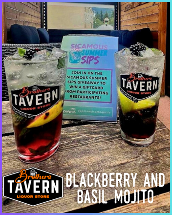 Brothers Tavern Sicamous BC Blackberry and Basil Mojito